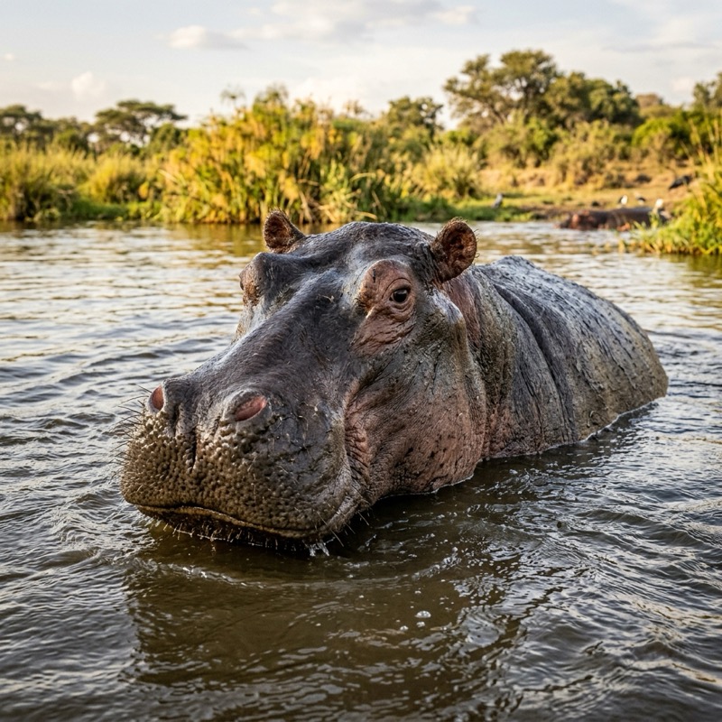 Hippopotamus in an African river, captured by hobby photographer Ron Bensimon